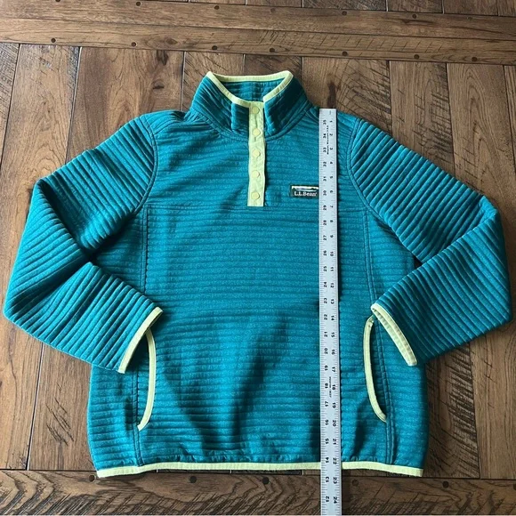 LL Bean Airlight Knit Pullover Women’s S PET Sweater Sweatshirt Teal Outdoor - Picture 9 of 10